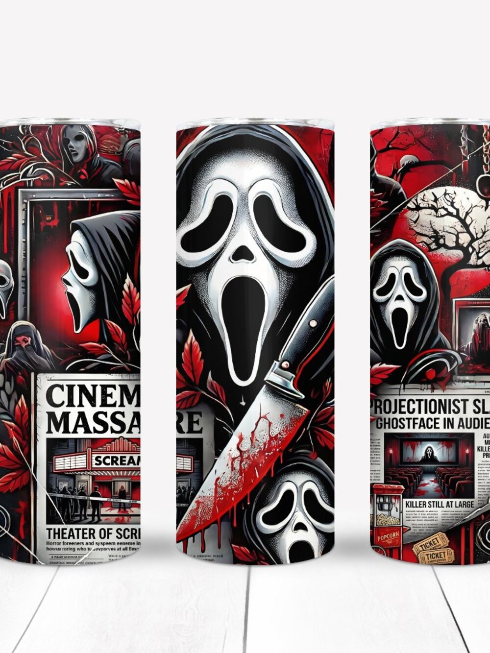 Horror Movies Lovers Tumbler, Halloween, Ghostface Mug